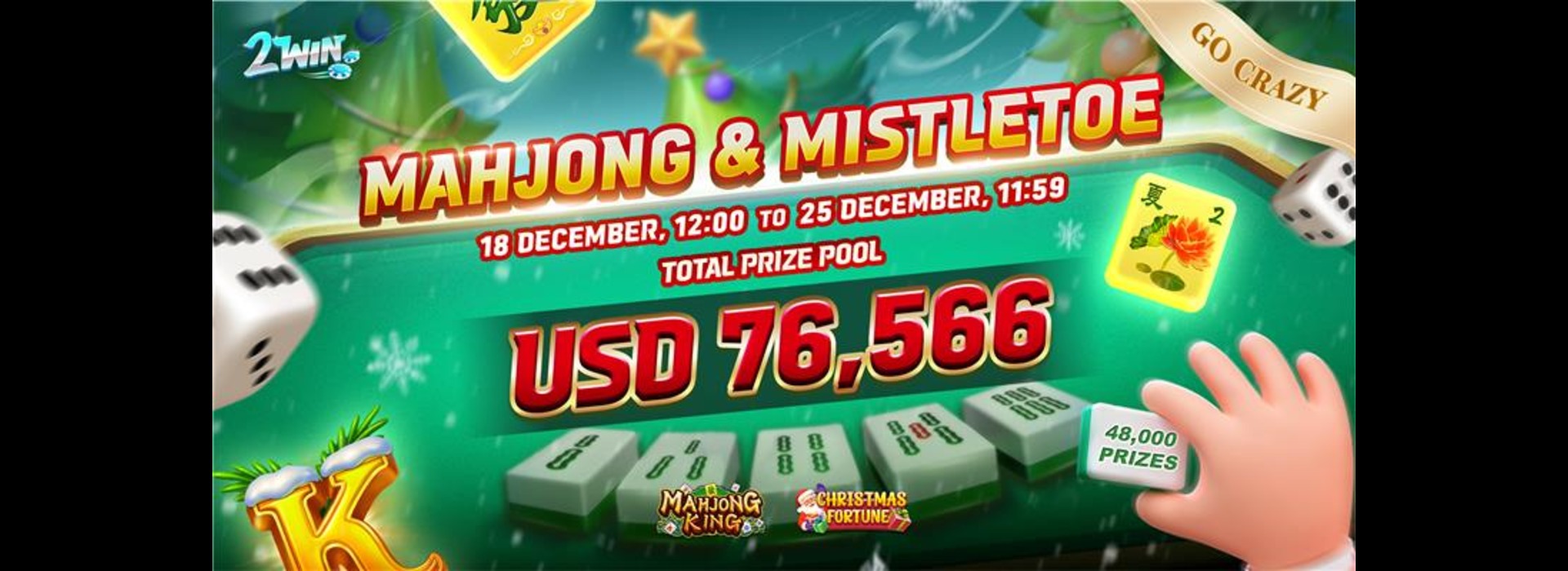 Mahjong & Mistletoe : 2win Go-Crazy Competition